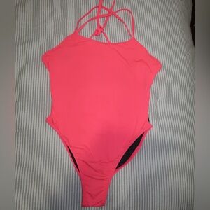 Jolyn Clothing Pink Bodysuit One Piece with Strappy Back